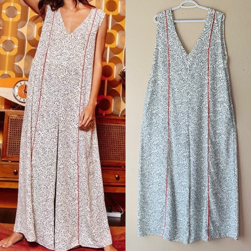 BUCKETLIST Floral Lightweight Wide Leg Spring CottageCore Romper Size L - Picture 2 of 6